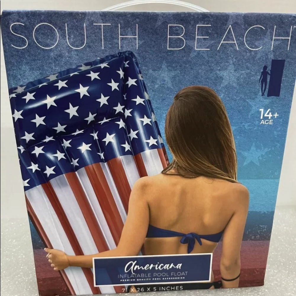 South Beach Americana Inflatable Pool Float, New in Box